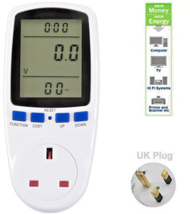 13A Smart Power Consumption  Meter Energy Monitor Plug, LCD Wattage KWH ... - $13.94