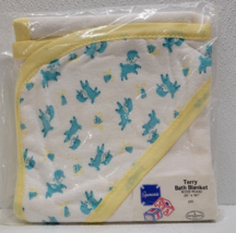 Vintage Spencers Baby Infant Terry Cloth Bath Blanket with Hood Lambs Ne... - $39.59