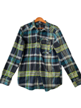 OAKLEY Mens Shirt Plaid Button Up Long Sleeve Gray/Blue/Green Size M - £9.93 GBP