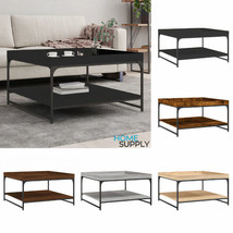 Industrial Wooden Square Living Room Coffee Table With Lower Shelf Metal Frame - £63.07 GBP+