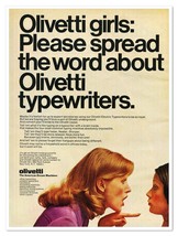 Print Ad Olivetti Electric Typewriter Spread the Word Vintage 1972 Advertisement - £7.75 GBP