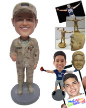Personalized Bobblehead Us Army Soldier Wearing Military Uniform Giving A Thumbs - £71.56 GBP
