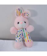 Dan Dee pink bunny rabbit plush mini small dots stripes jelly bean 1988 ... - €13,73 EUR