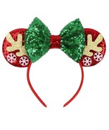 Disney Mickey Very Merry Christmas Minnie Mouse Ears Reindeer Snowflake ... - £9.33 GBP