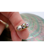 Authenticity GuaranteeGORGEOUS SOLID 18K &amp; SEA OF CORTEZ KESHI PEARLS CU... - $2,034.82 CAD