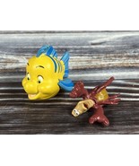 Disney Little Mermaid PVC Figure Lot - Flounder &amp; Sebastian the Crab - $9.74