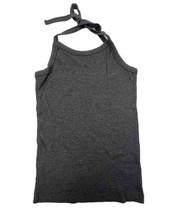 Aerie Womens Gray Halter Top Tank Top Size Medium Tie Up Stretch Ribbed - £7.92 GBP