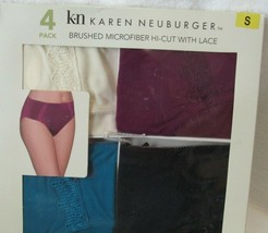KN Karen Neuburger 4-pk Brushed Microfiber Hi-Cut Panty w/Lace Women&#39;s S... - $280.62 MXN