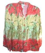 Vintage Top RUTH NORMAN NY Blouse petite S Tropical Cruise artsy Bamboo ... - £23.34 GBP