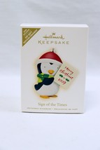 VINTAGE 2009 Hallmark Keepsake Christmas Ornament Sign of the Times Penguin - £15.81 GBP