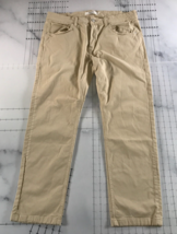 Hudson Pants Mens 36 Tan Khaki Blake Slim Straight Zip Fly Mid Rise Cott... - $29.69