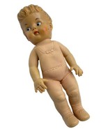 Vintage 50&#39;s Rubber Doll Blue Eyes 9” A Girl Toy Standing - £17.28 GBP