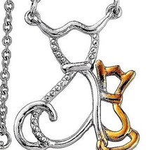 Mother Baby CAT KITTEN  Necklace Cat Kitten 14K gold and Silver - £31.45 GBP