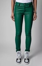 Zadig &amp; Voltaire Phlame Crinkle Leather Pants Stretch Buisson $898, Sz 3... - $282.14