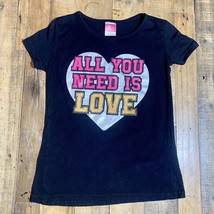 Girls Diva Glitter Tshirt, L (10/12) - &quot;All You Need Is Love&quot; - £5.20 GBP