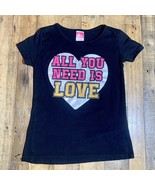 Girls Diva Glitter Tshirt, L (10/12) - &quot;All You Need Is Love&quot; - $6.93