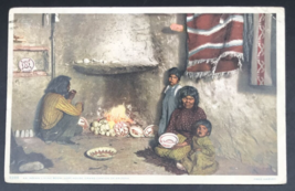 1909 Hopi Indian Living Room Fire Grand Canyon Arizona AZ Postcard Duplex - $9.49