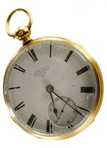 James Murray Royal Exchange 18k Yellow Gold Open Face Pocket Watch - $11,880.00