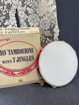 Vintage Tambourine 10&quot; 7 Jingles With Original Box Penny’s Department Store - £14.79 GBP