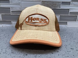 University Of Texas Longhorns Straw front w/ Mesh/Trucker Back Snapback Hat Cap - £11.51 GBP