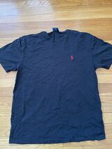 Polo Ralph Lauren Men’s T Shirt Size Medium Black With Red Logo Pony 100... - $11.35