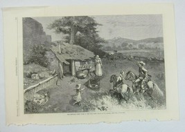 Antique 1880 Print Settlers First Home in Far West, W.A. Rogers, Harper&#39;... - $39.99