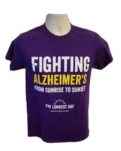 Fighting Alzheimers from Sunrise to Sunset Adult Small Purple TShirt - £11.67 GBP
