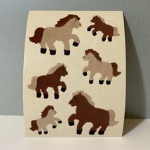 Vintage Sandylion Fuzzy Horse Stickers Brown Back Maxi Sheet - £56.60 GBP
