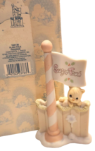 Precious Moments Sugar Town FLAG POLE Figure 184136 Christmas Cat Retired 1996 - $12.99