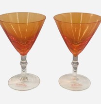 Lot of 2 Gran Gala Triple Orange Liqueur Advertising Martini Cocktail Gl... - $18.80