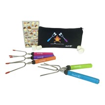 Marshmallow Roasting Sticks Kit - 5 Multicolor 34&quot; Telescoping Rotating ... - $30.99