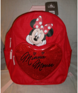 Disney Store Red Minnie Mouse Heart Print Backpack New W/T - $44.99