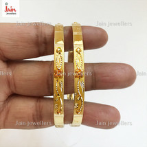 18 Kt, 22 Kt Real Gold Handmade Slip-On Bracelet Bangles 14 - 28 Grams (2 Pcs) - £993.22 GBP+