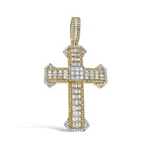 Diamond Cross Pendant 10k Gold Charm 2.24 Cttw - £1,983.15 GBP