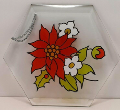 Verona Vergasi&#39;s Crystallusions Collection Faux Stained Glass Poinsettia Vintage - £9.83 GBP