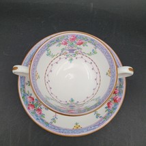 Rare Royal Worcester Double Handle Tea Cup and Saucer Floral Print c.1926 - £15.48 GBP
