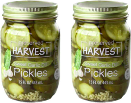 Preserved Harvest Sweet Garlic Dill Pickle Chips, 15 oz. Jars, 2-Pack - £24.46 GBP