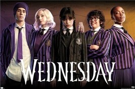 Wednesday Streaming Series Group Poster Wednesday Addams 22.375&quot; x 34&quot; NEW! - £7.85 GBP