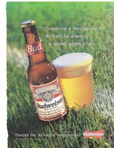 1996 Budweiser Beer Print Ad Vintage Designated Driver 8.5&quot; x 11&quot; - $19.31