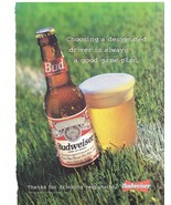 1996 Budweiser Beer Print Ad Vintage Designated Driver 8.5&quot; x 11&quot; - £15.16 GBP