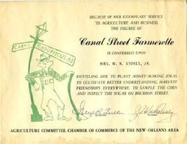 Canal Street Farmerette Certificate New Orleans Louisiana 1950's Agricul... - $24.72