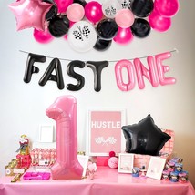 Pink Fast One Balloon Fast One Birthday Party Supplies Fast One Birthday Decorat - £17.26 GBP