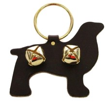 DOG with SLEIGH BELLS LEATHER DOOR CHIME - BLACK - Amish Handmade in USA - $24.97