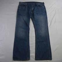 Levis 38 x 32 527 Low Rise Bootcut Medium Distressed Denim Mens Jeans - £19.95 GBP