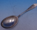 Japanese Whiting Sterling Silver Berry Spoon w/ Embossed Bowl 9&quot; D Monogram - £318.63 GBP