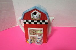 Starite Industries Porcelain Teapot Farm Yard Theme 7&quot;Tall X 7&quot;W Barn An... - £34.91 GBP