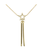 SPECIAL! .05ct G SI 14K Yellow Gold Diamond Star Dangling Pendant Neckla... - $513.00