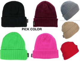 3M Thinsulate Thick Beanie Cuffed Pick Colors Fleece Lined Ribbed Winter... - £9.55 GBP