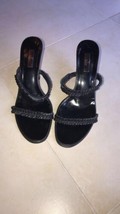 GUCCI Black Open Toe Strappy Sandal Heel Sandal SZ 9B 4&#39;&#39; Heel Made in Italy - £124.50 GBP