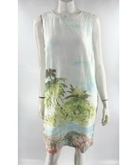 J Jill Love Linen Shift Sun Dress Size Large White Beach Tropical Pocket... - $818.61 MXN